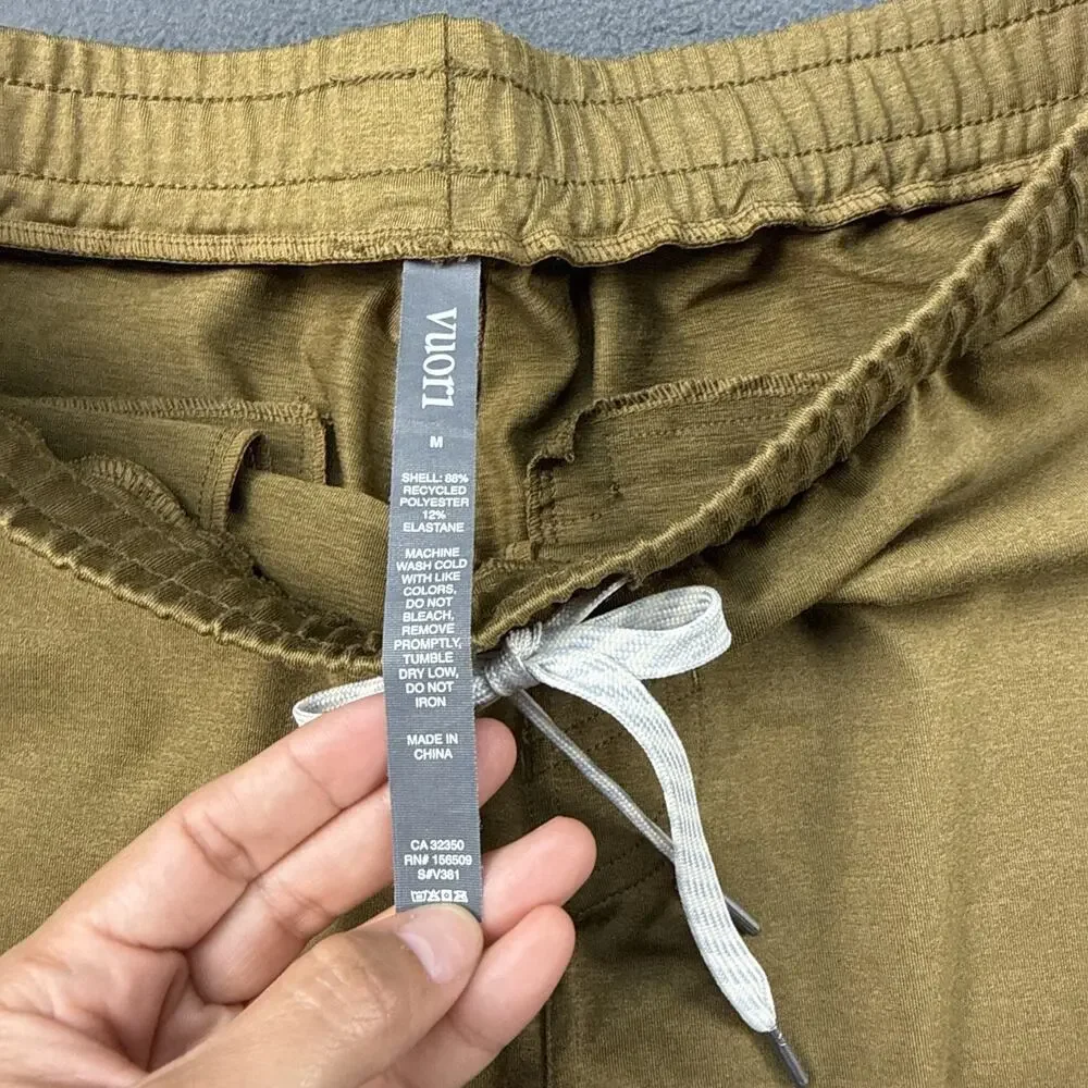 Vuori Shorts Mens Médium Brown 7 Inch Athletic Drawstring Zip Pockets Style V381
